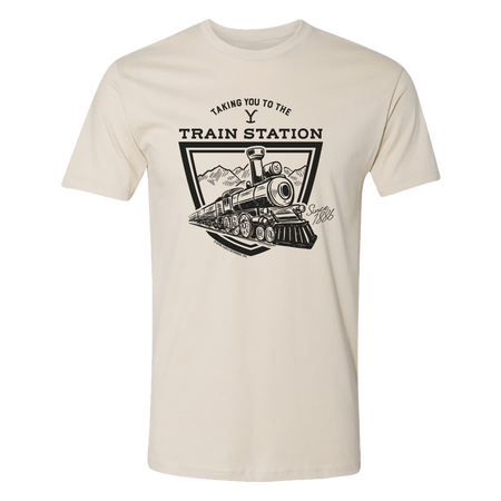 Yellowstone Taking You to the Train Station Adult Short Sleeve T-Shirt