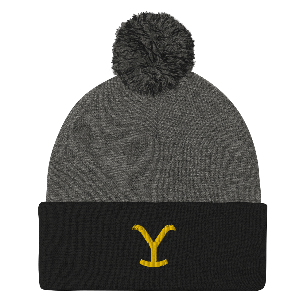 Yellowstone Y Logo Pom Pom Knit Beanie