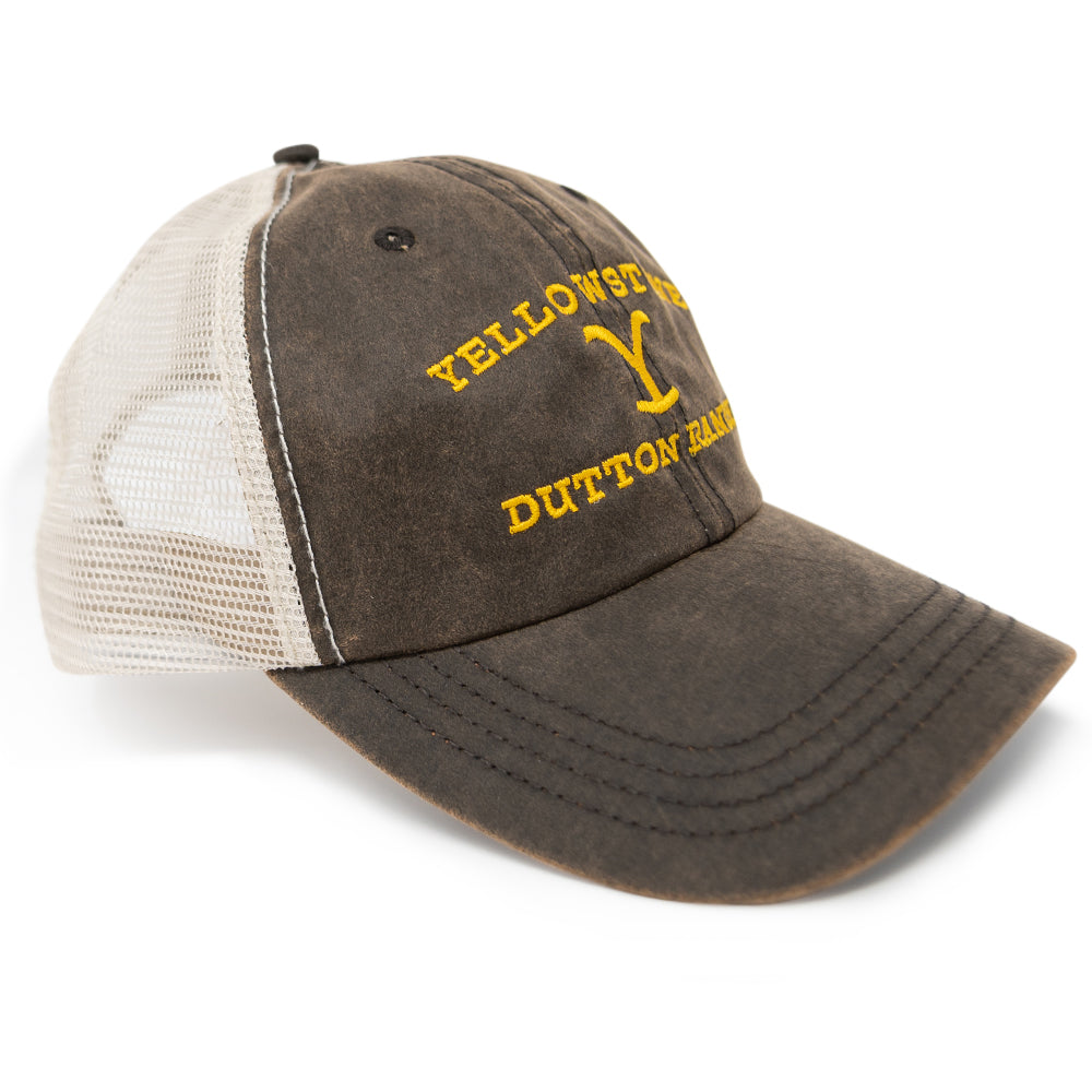 Yellowstone Dutton Ranch Logo As Seen On TV Brown Washed Hat