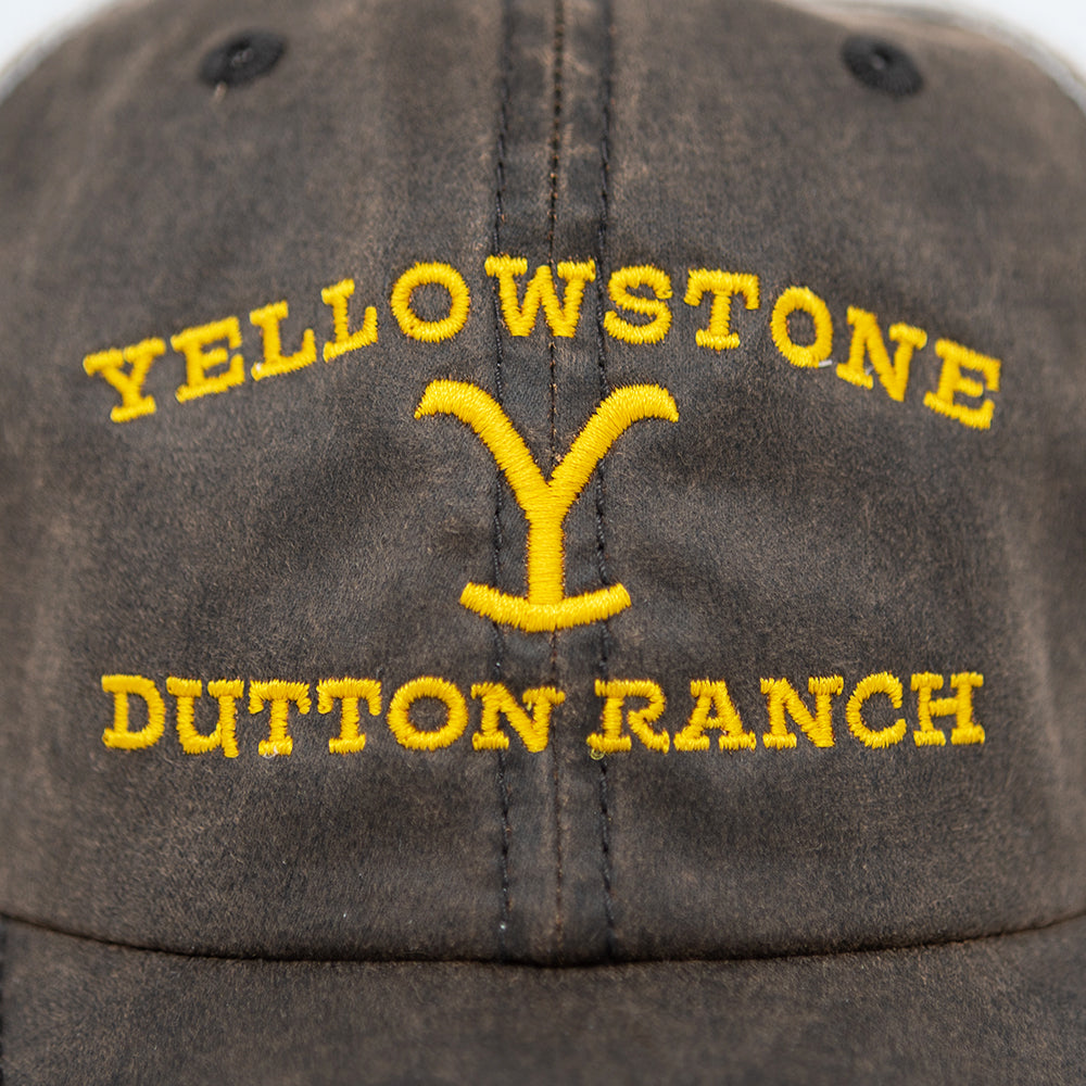 Yellowstone Dutton Ranch Logo As Seen On TV Brown Washed Hat